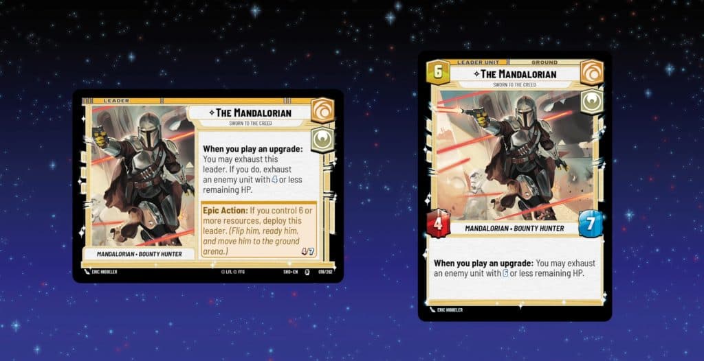 The Mandalorian Leader Card in Star Wars Unlimited