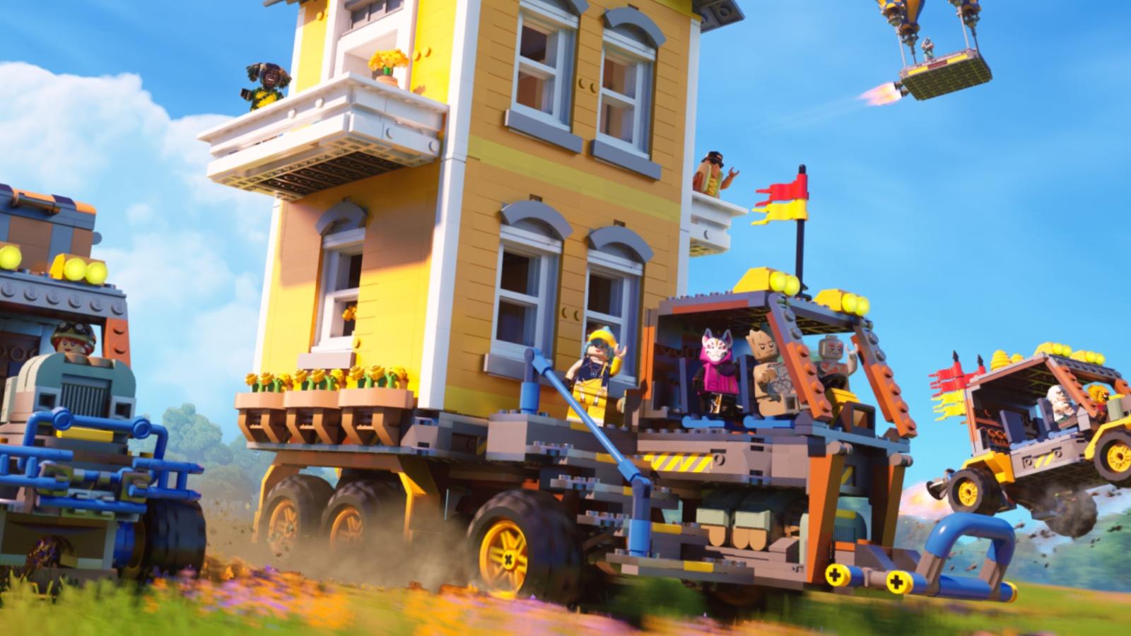 A screenshot featuring LEGO Fortnite's Mechanical Mayhem update.