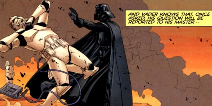 Vader kills Commander Vill in Star Wars: Dark Times.