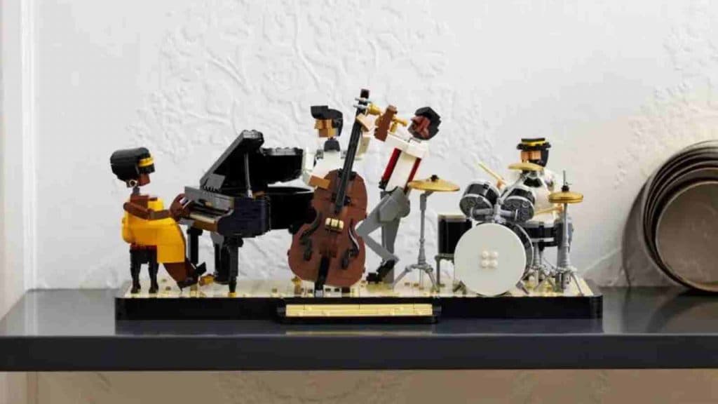 The LEGO Ideas Jazz Quartet on display