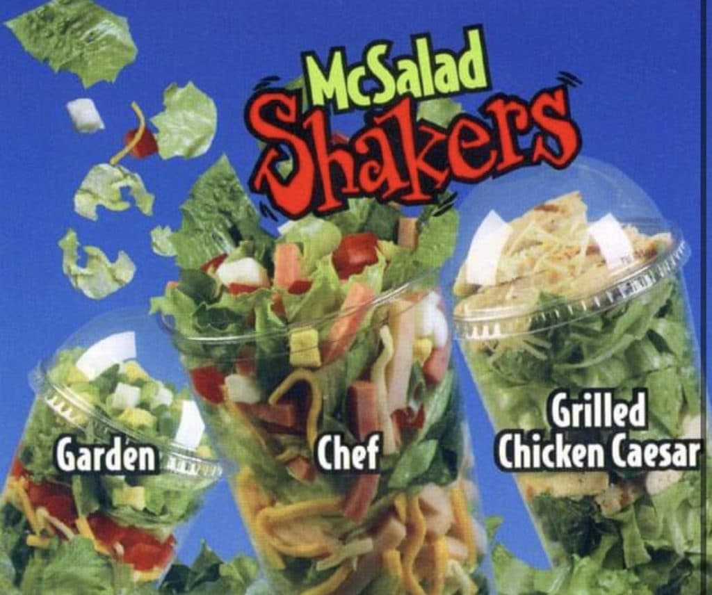 An ad for McSalad Shakers