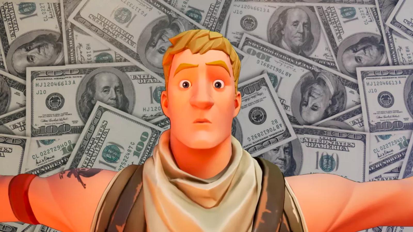 Fortnite player and money.