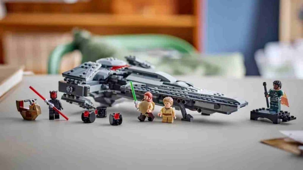 The LEGO Star Wars Darth Maul's Sith Infiltrator on display
