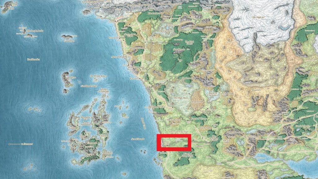 Baldur's Gate 3 map outlined