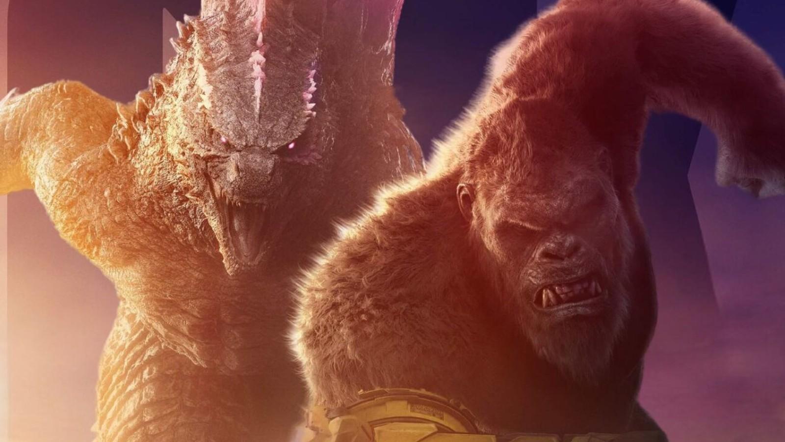 Godzilla and Kong head into battle.