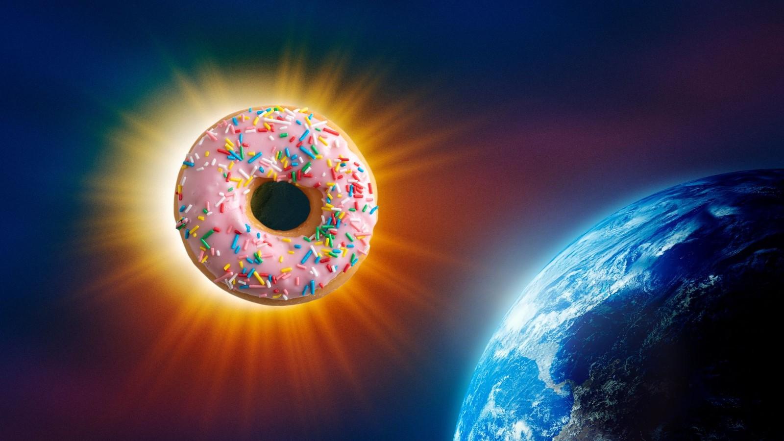 A donut as the sun during a solar eclipse