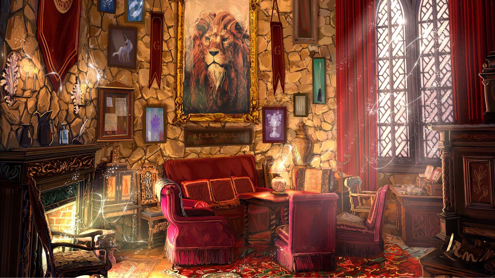 The Gryffindor house common room.
