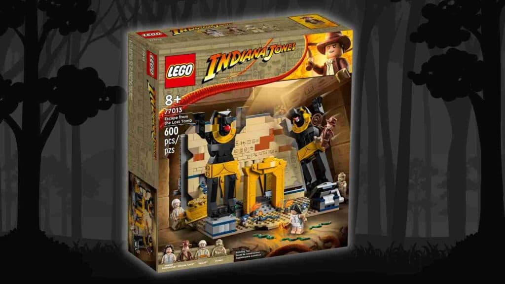 The LEGO Indiana Jones Escape from the Lost Tomb on a forest background