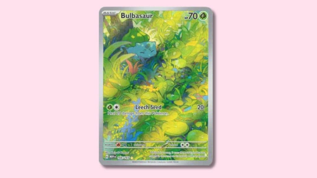 Bulbasaur (166/165) Pokemon card.