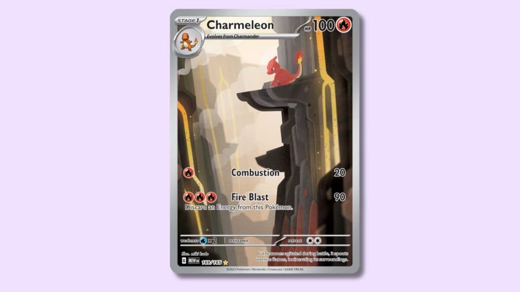 Charmeleon (169/165) Pokemon card.