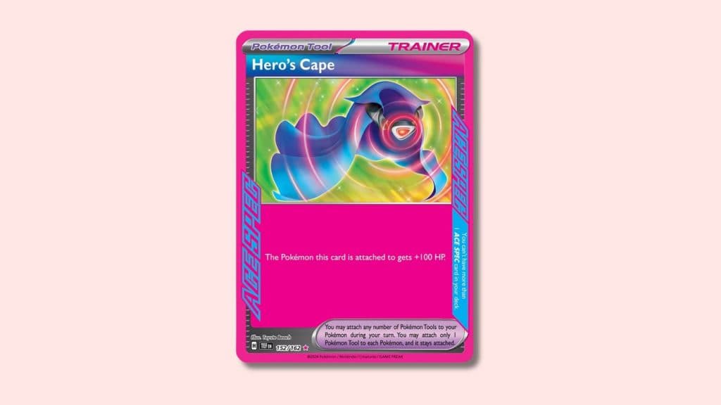 Hero's Cape (152/162) Pokemon card.