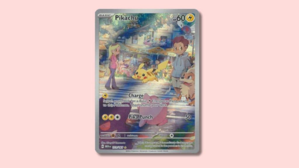 Pikachu (173/165) Pokemon card.