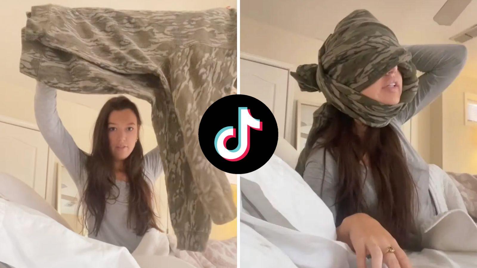 Woman goes viral with 'insane' sweatshirt sleeping hack