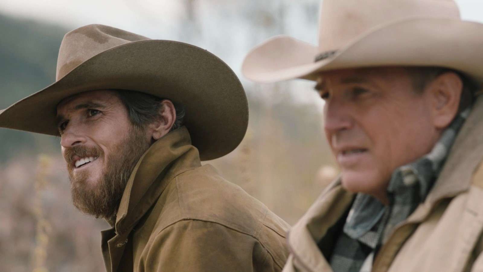 Dave Annable and Kevin Costner as Lee and John Dutton on Yellowstone