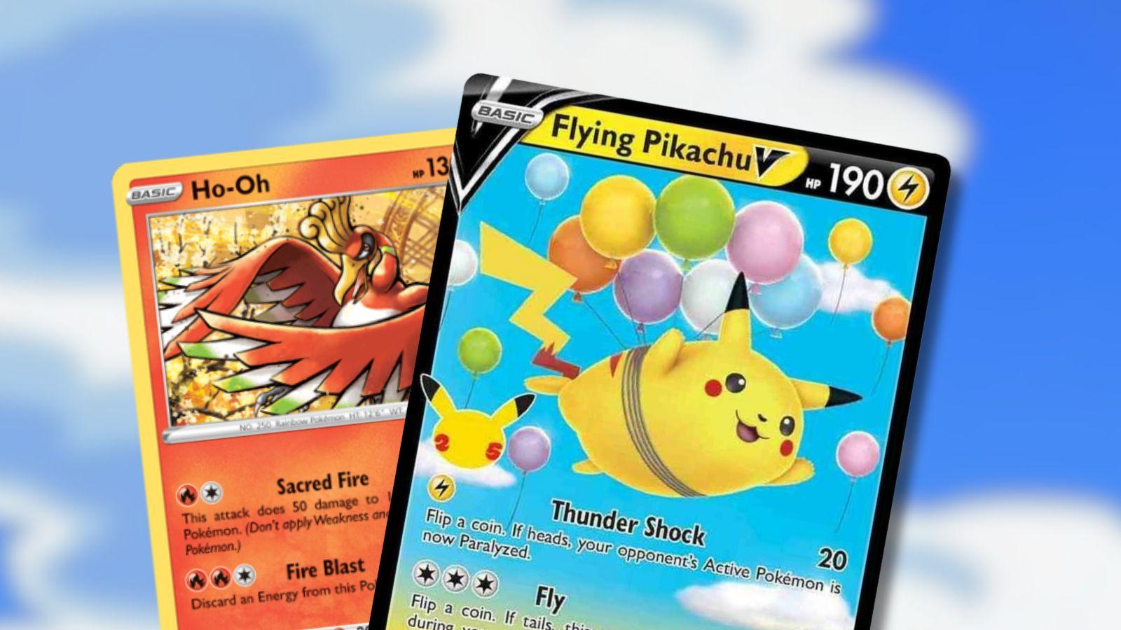 Pokemon Celebrations cards with cloud background.