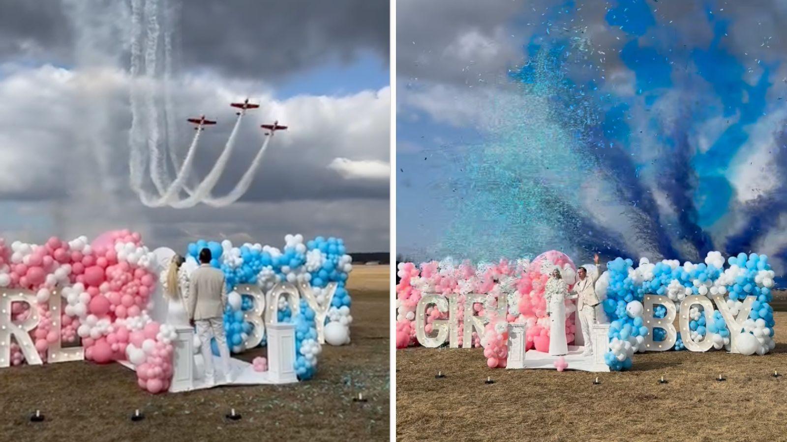 Influencer faces backlash for polluted gender reveal party