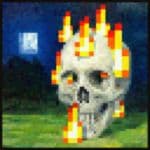 Minecraft Skull on Fire Painting