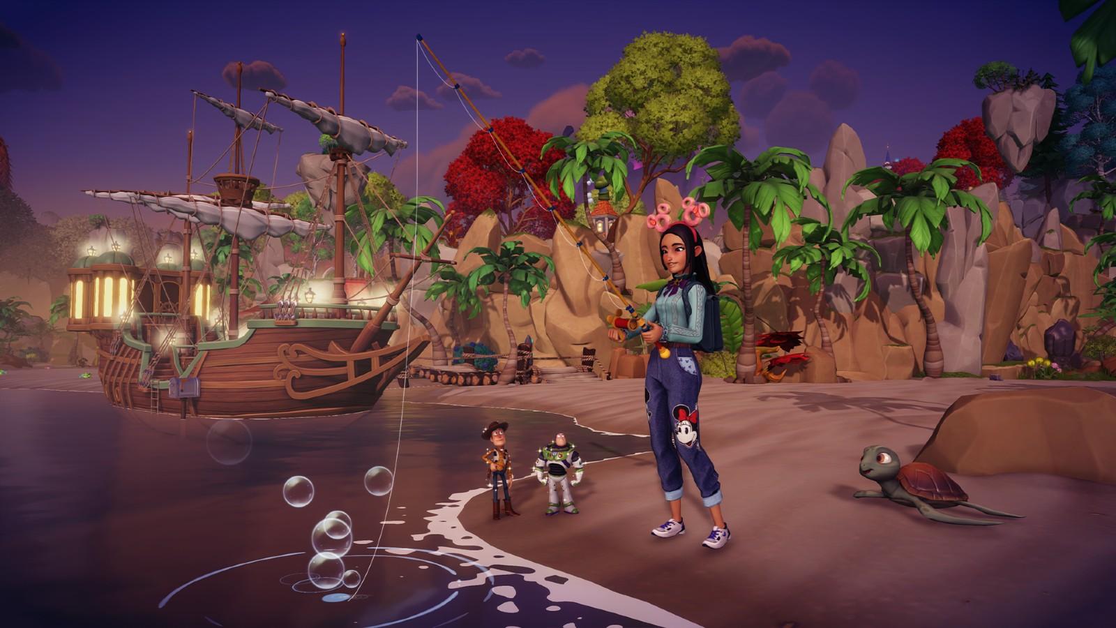 An image of fishing in Disney Dreamlight Valley.