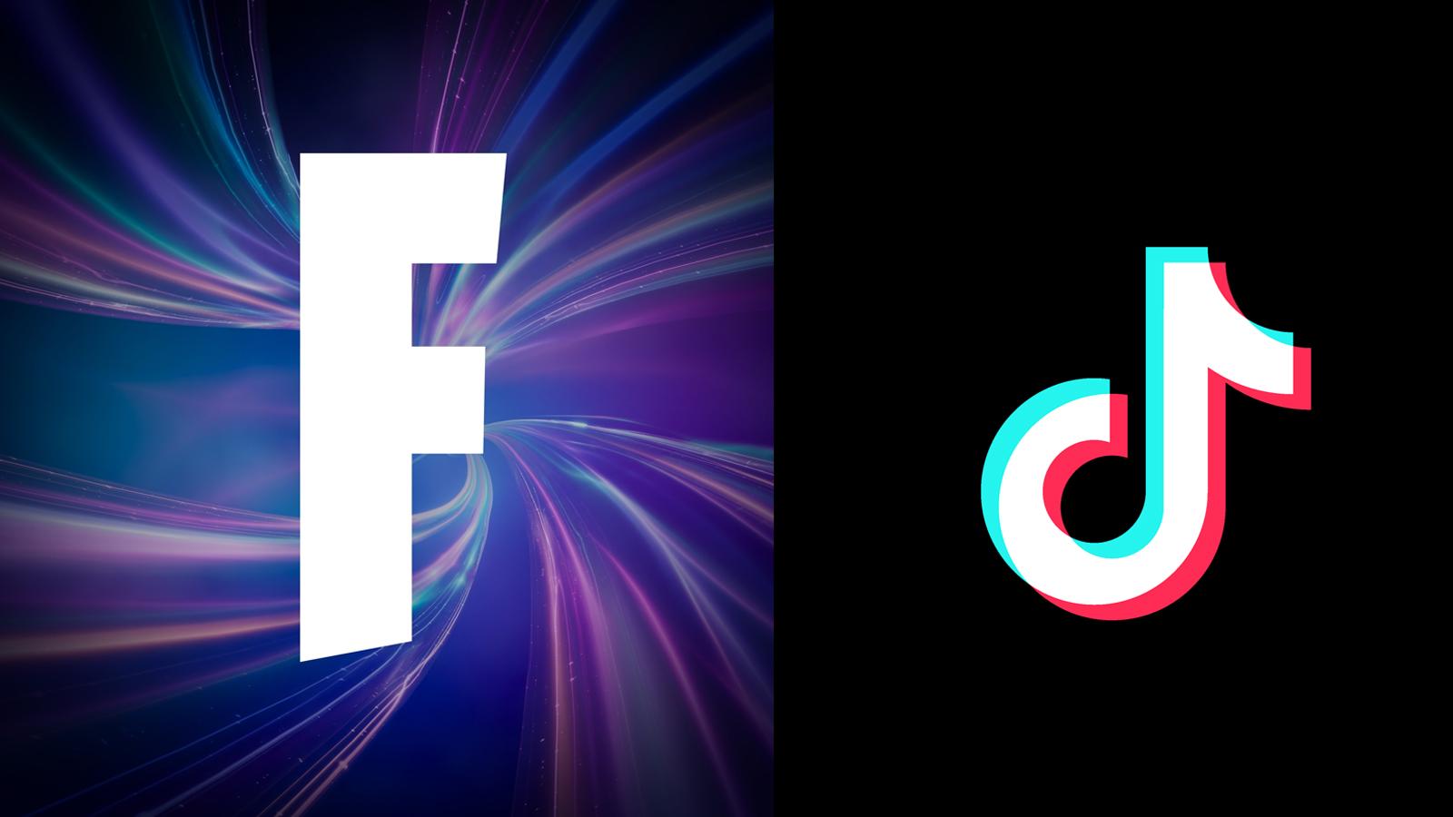 The Fortnite and TikTok logos side by side