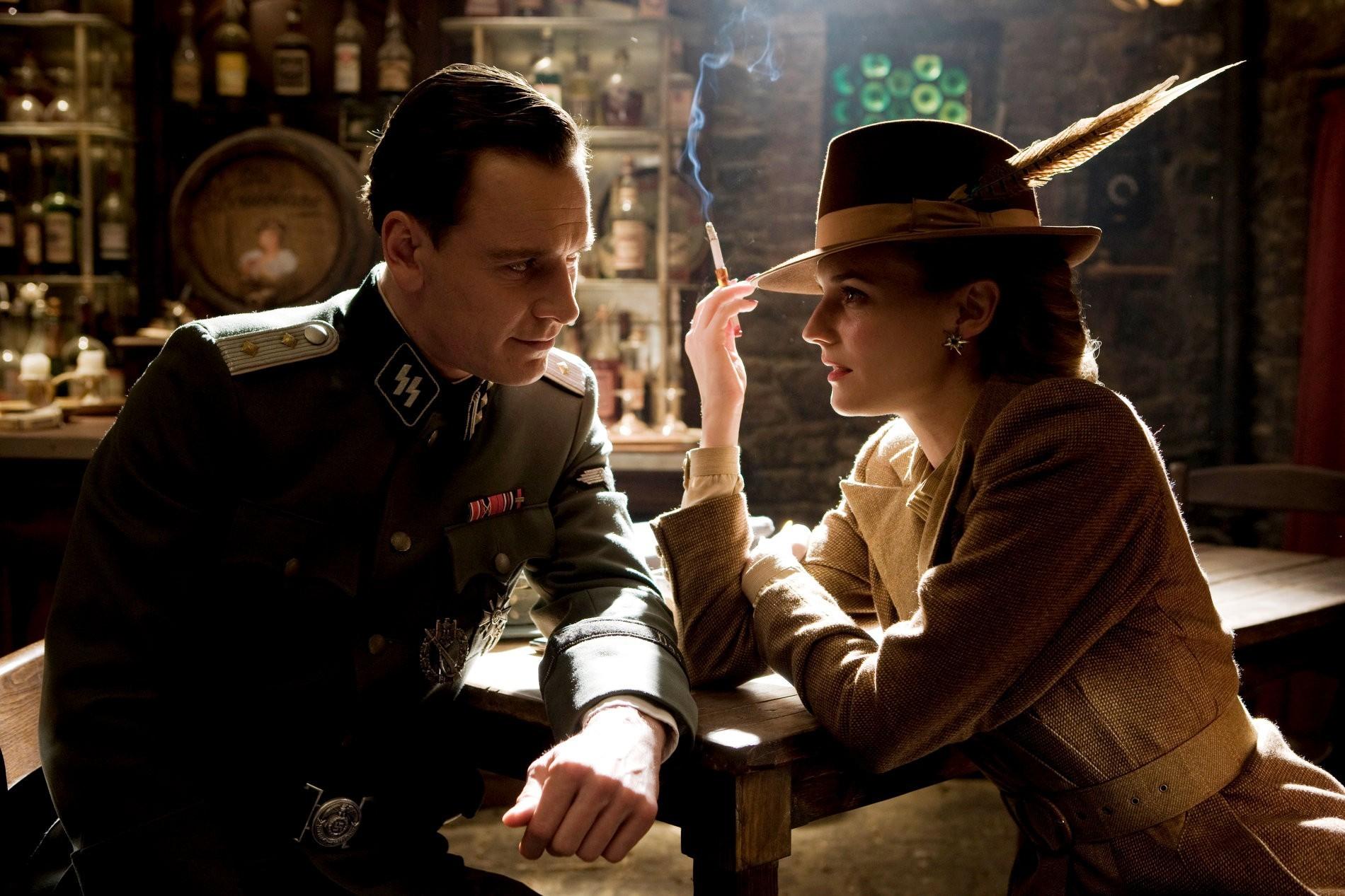 Michael Fassbender and Diane Kruger in Inglorious Basterds.