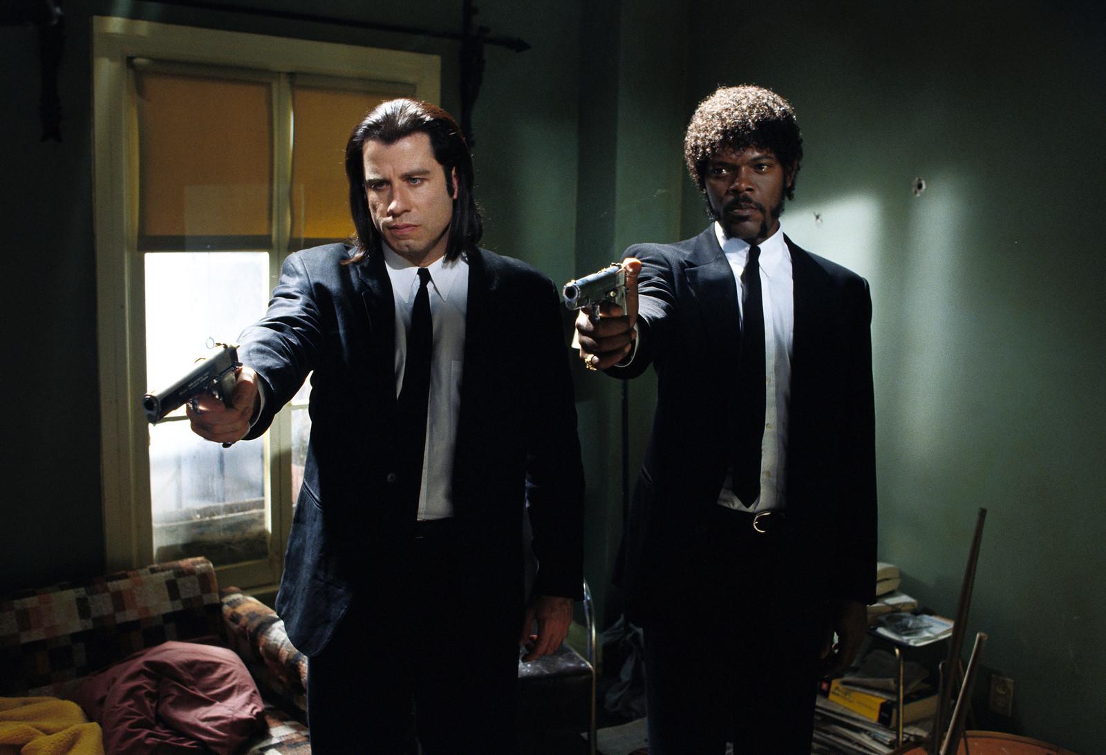 John Travolta and Samuel L Jackson in Pulp Fiction.
