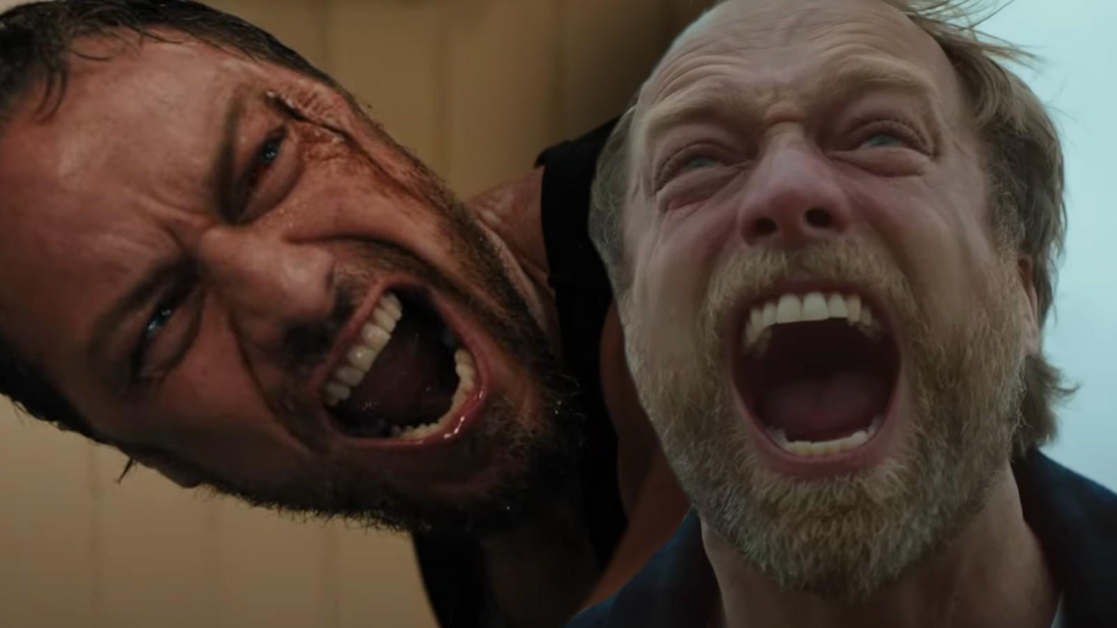 James McAvoy as Paddy and Morten Burian as Bjørn in Speak No Evil