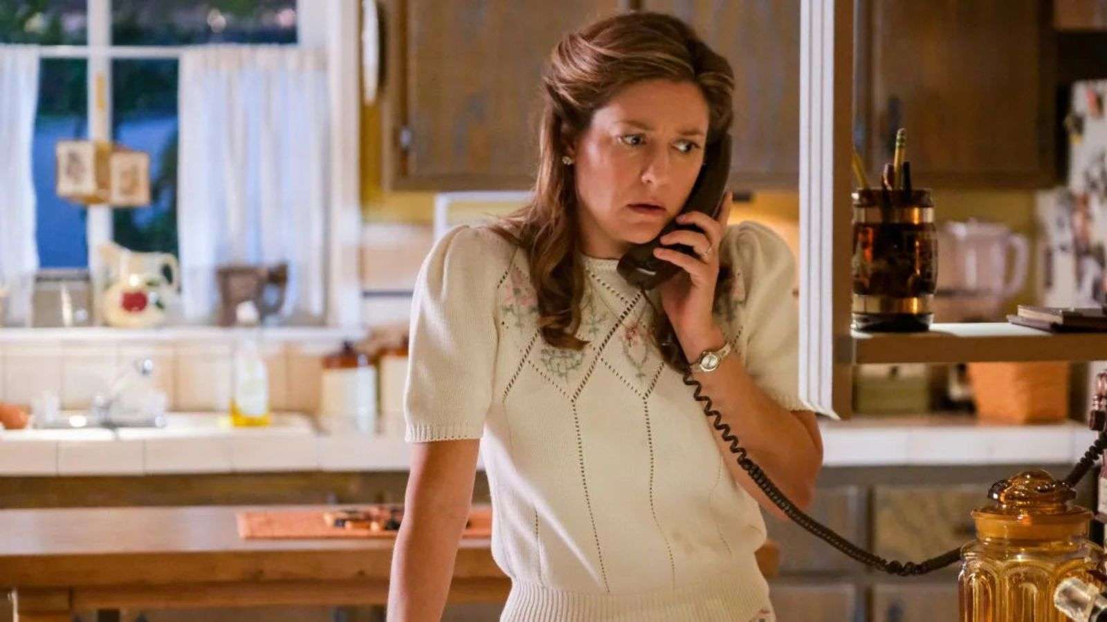 Mary on the phone in Young Sheldon