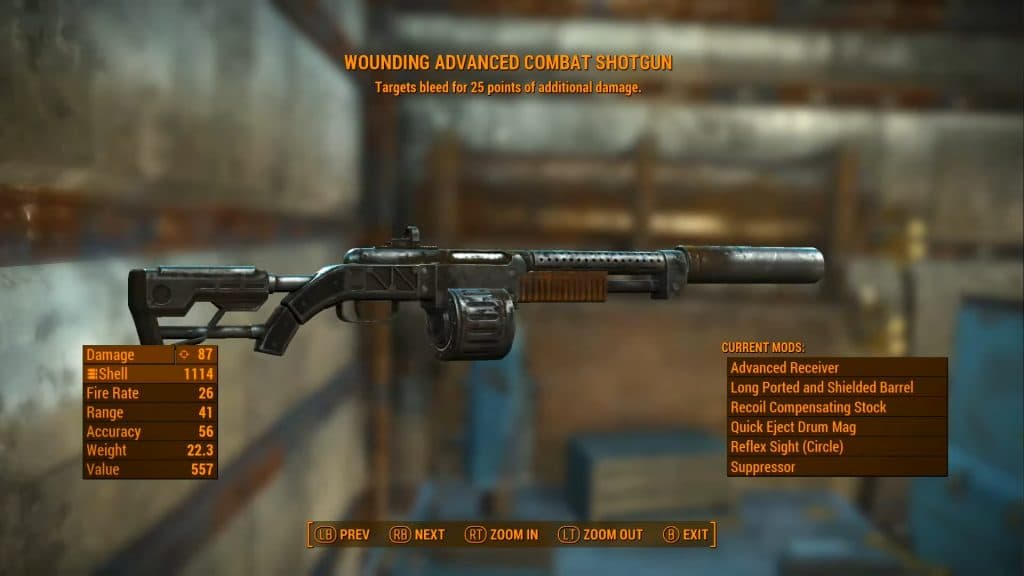 Wounding Combat Shotgun in Fallout 4