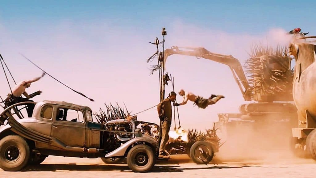 Vehicular insanity in Mad Max: Fury Road.
