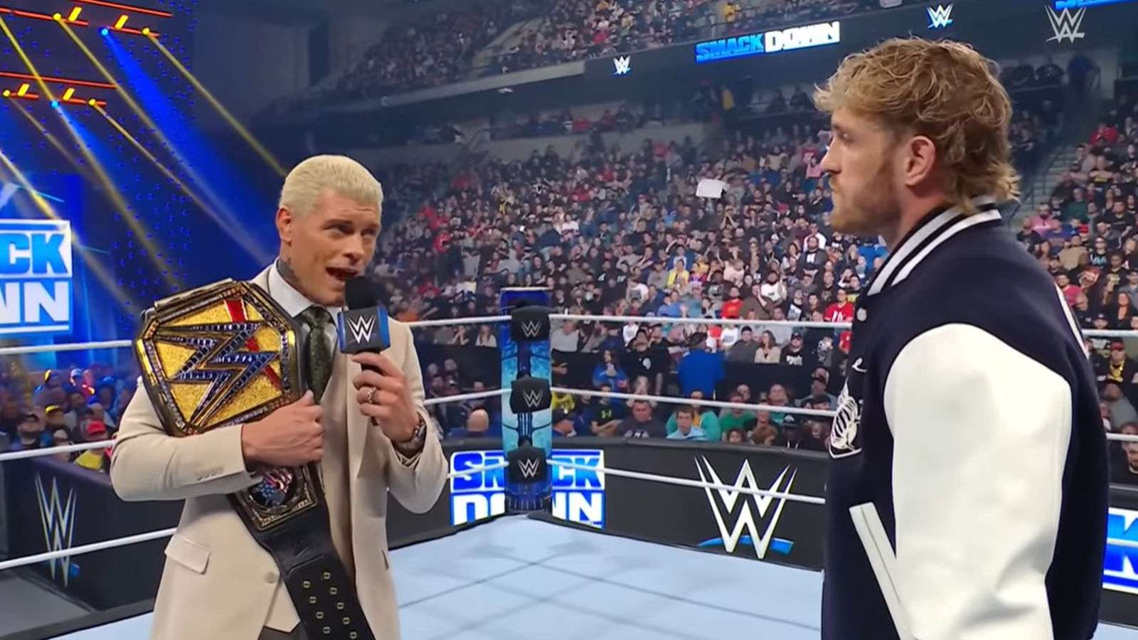 Cody Rhodes and Logan Paul face off on Friday Night Smackdown