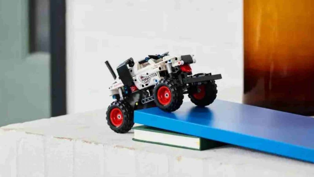 The LEGO Technic Monster Jam Monster Mutt Dalmatian on display