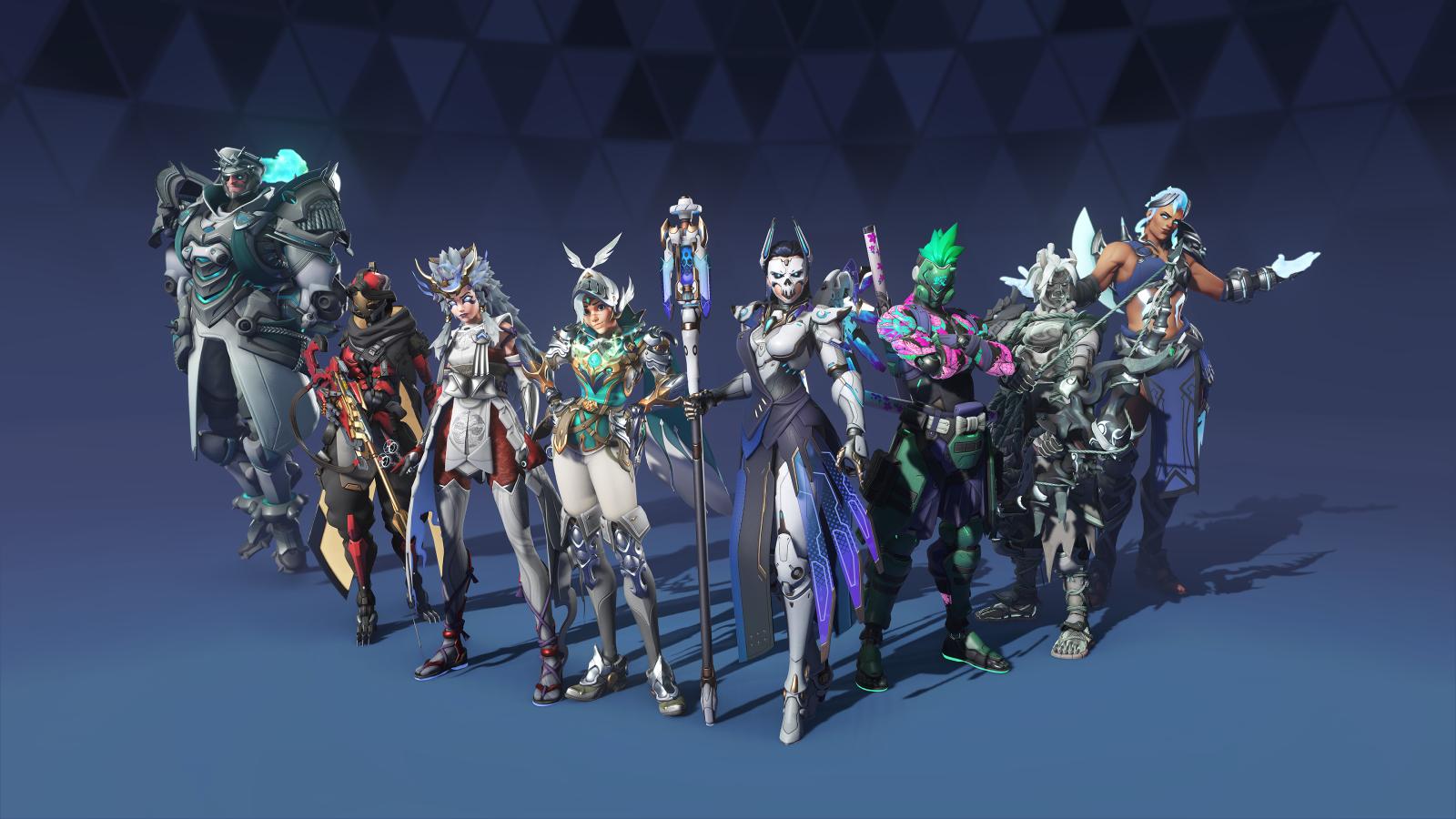 Overwatch 2 Mythic skins lineup