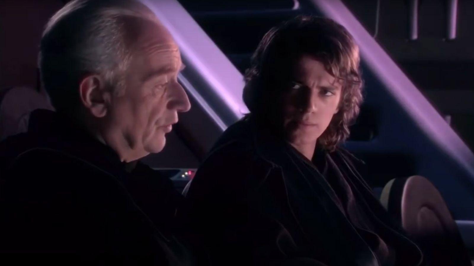 Palpatine talks to Anakin in Revenge of the Sith.