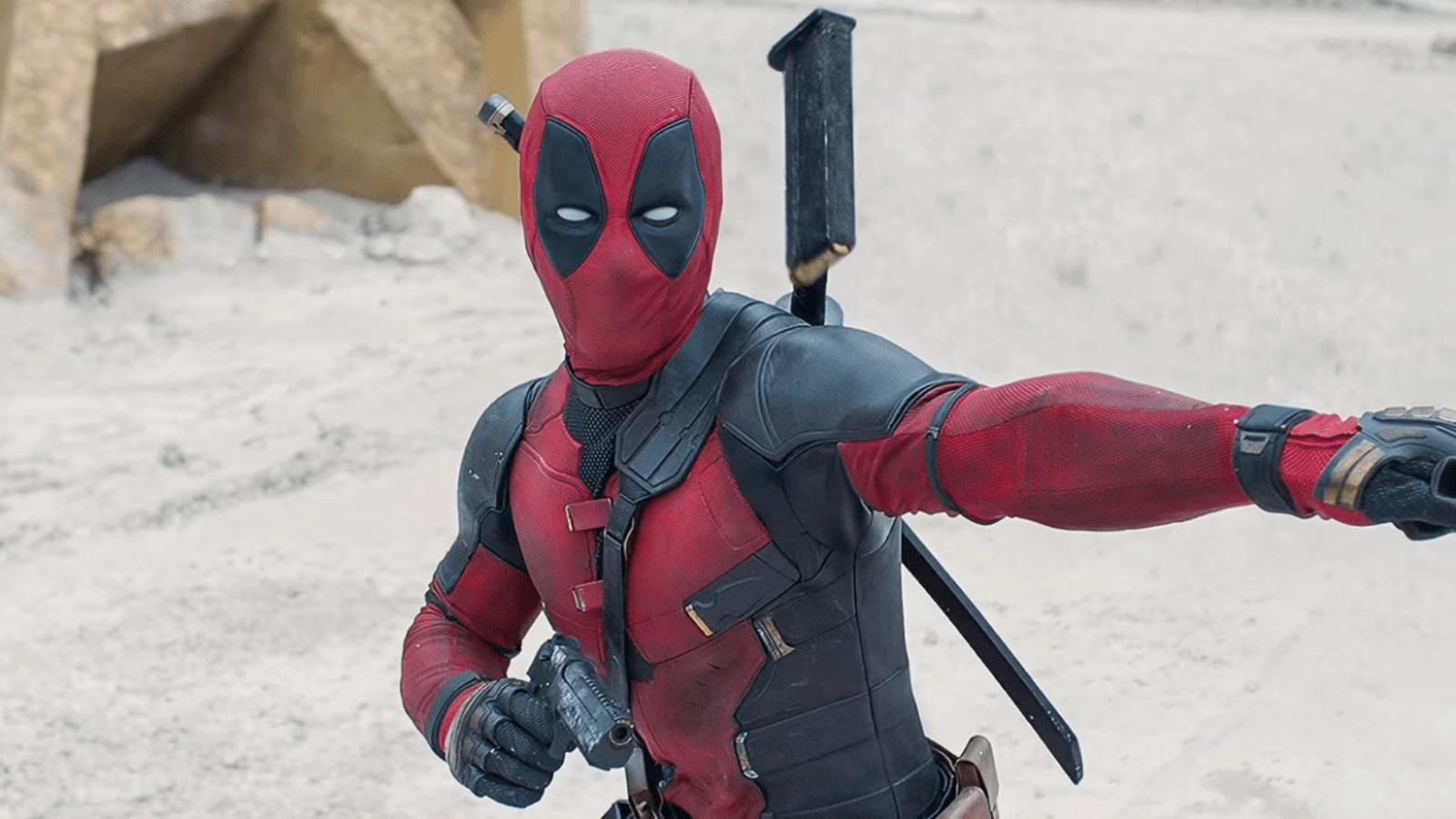 Ryan Reynolds dressed as Deadpool in Deadpool & Wolverine