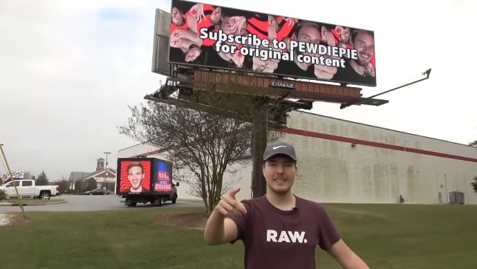 mrbeast with pewdiepie ad
