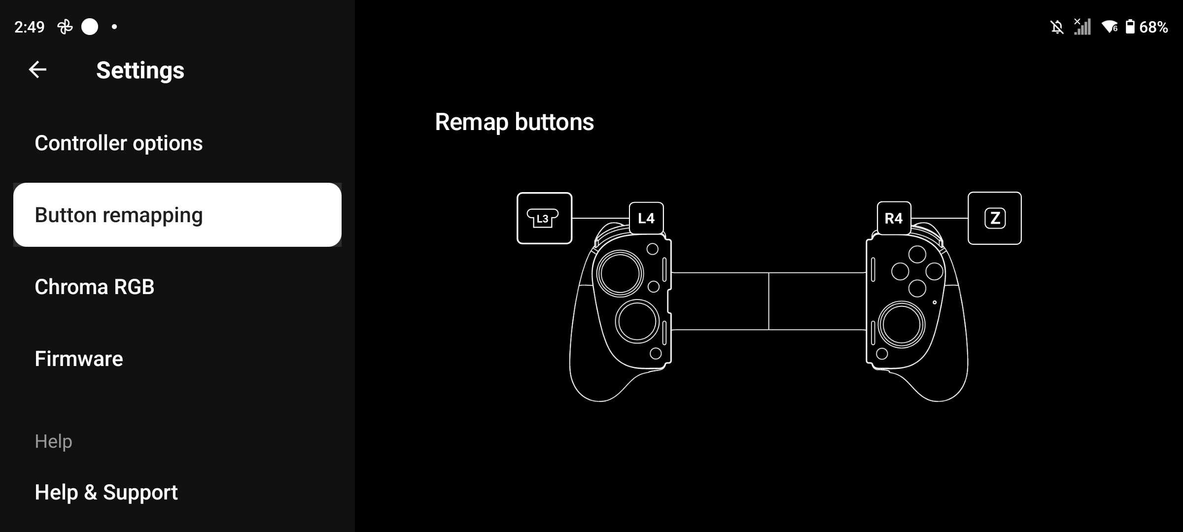 Nexus software button remapping