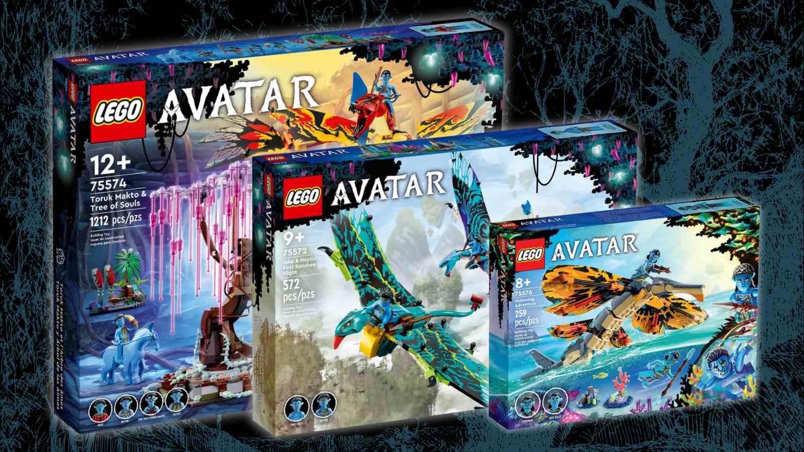 Three of the retiring LEGO Avatar sets