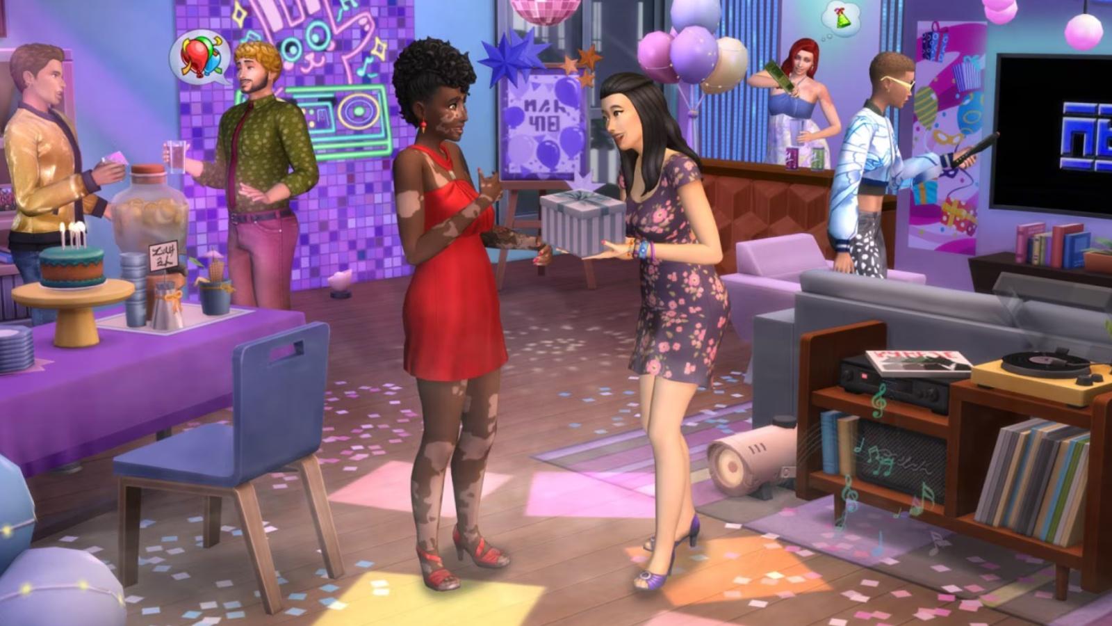 A screenshot featuring the Sims 4 Party Essentials Kit.