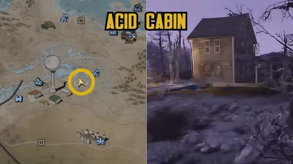 Acid Cabin camp location in Fallout 76