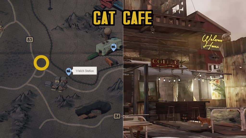 Cat Cafe in Fallout 76 camp location