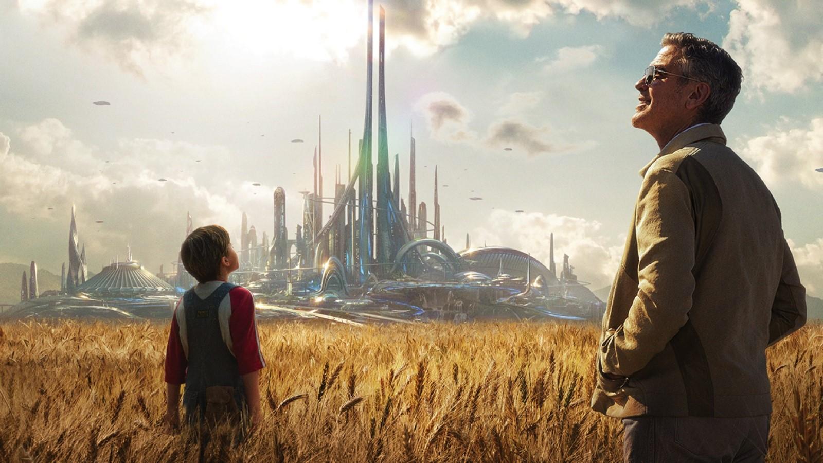 Space Mountain featured in the background of the Tomorrowland poster
