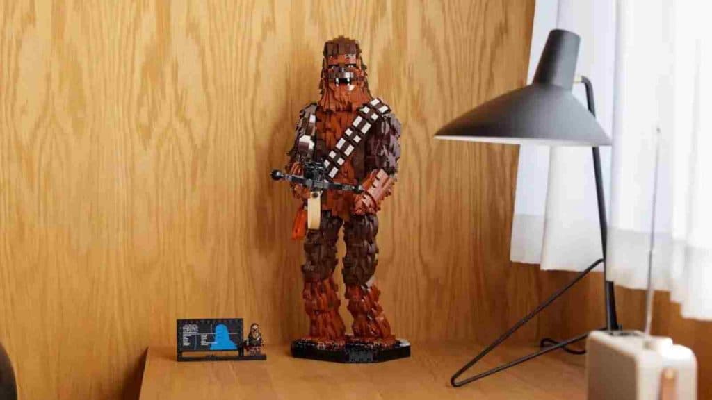 The retiring LEGO Star Wars Chewbacca on display