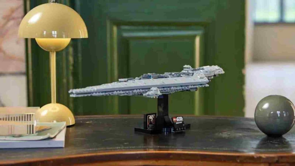 The LEGO Star Wars Executor Super Star Destroyer on display
