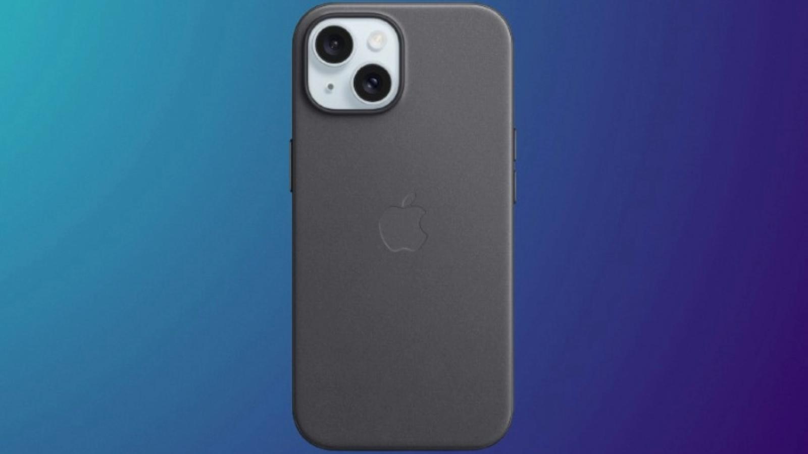 Apple FineWoven case on an iPhone 15