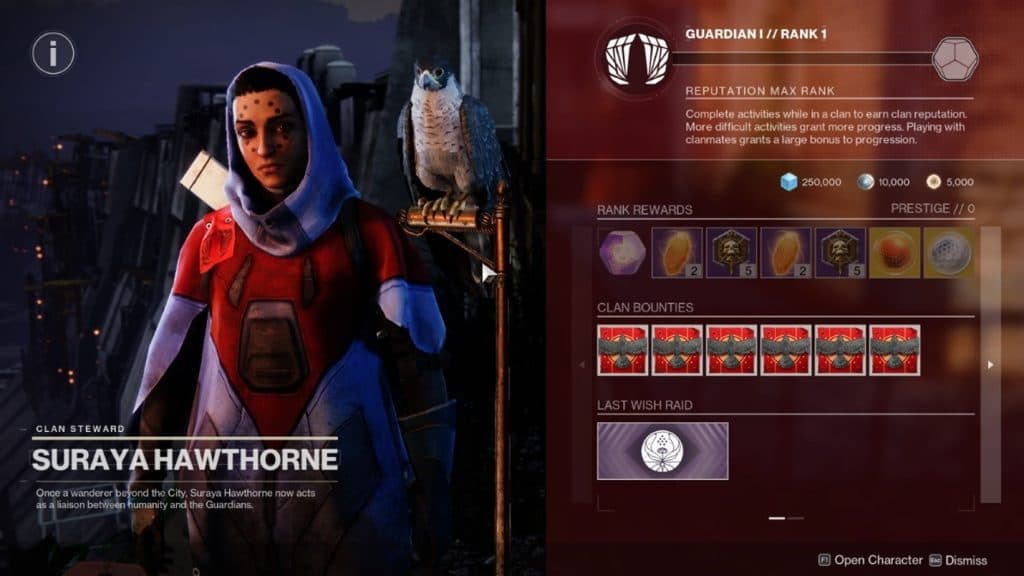 Hawthorne in Destiny 2 with new reputation