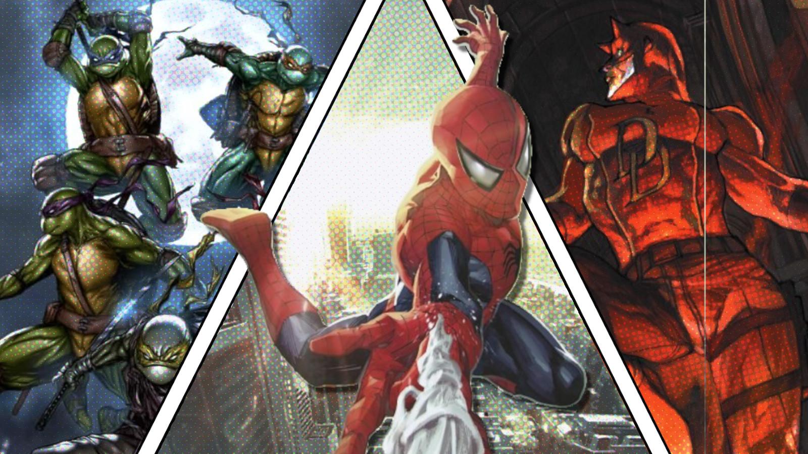 Teenage Mutant Ninja Turtles, Spider-Man, Daredevil