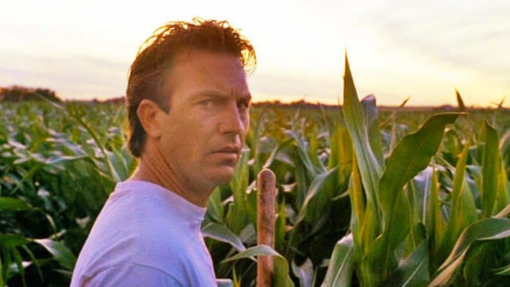 Kevin Costner in Field of Dreams, one of the best sports movies of all time
