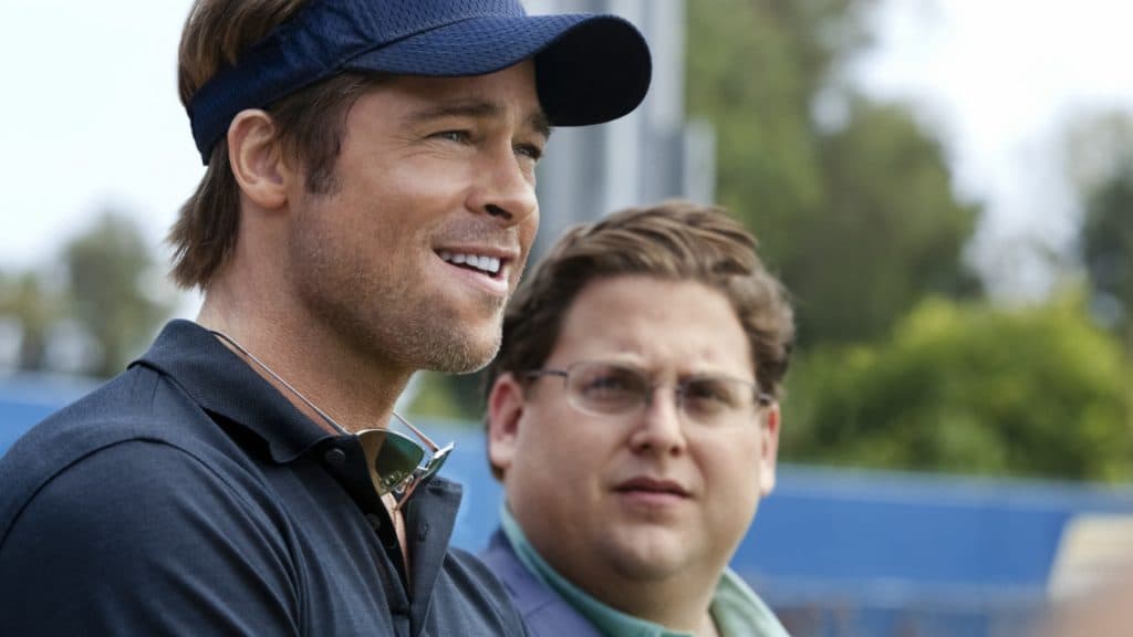 Brad Pitt and Jonah Hill in Moneyball, one of the best sports movies of all time