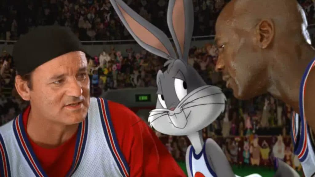 Bill Murray, Bugs Bunny, and Michael Jordan in Space Jam