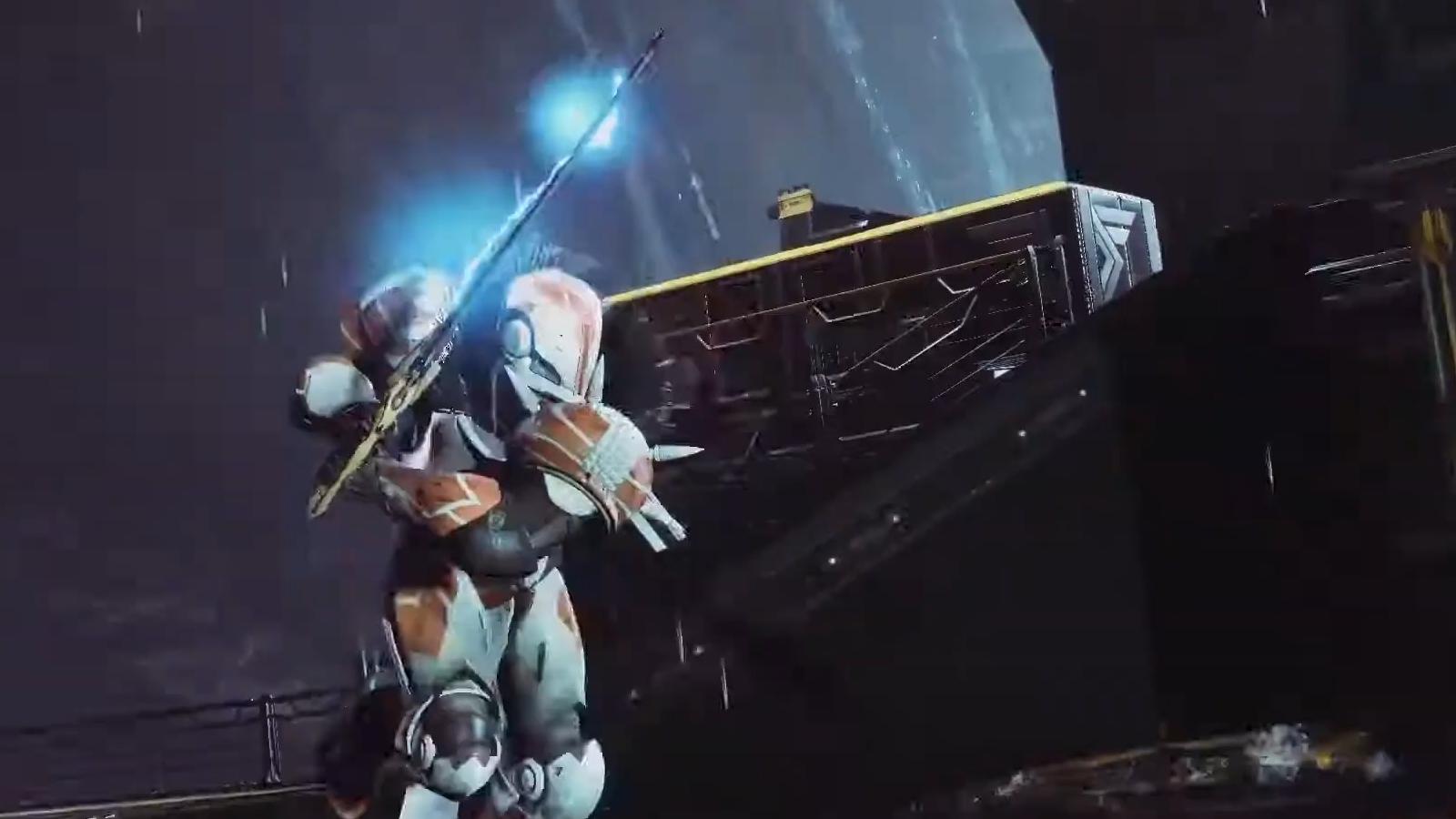 Worldline Zero exotic sword being held by Titan in Destiny 2.